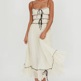 Maidens Tie Accent Maxi Dress Cream