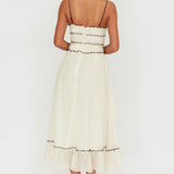 Maidens Tie Accent Maxi Dress Cream