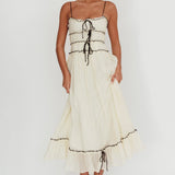Maidens Tie Accent Maxi Dress Cream