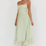 Maidens Tie Accent Maxi Dress Sage