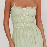 Maidens Tie Accent Maxi Dress Sage