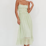 Maidens Tie Accent Maxi Dress Sage