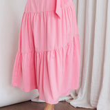 Bondi Waist Tie Maxi Skirt Pink