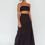 Bondi Waist Tie Maxi Skirt Black