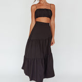Bondi Waist Tie Maxi Skirt Black
