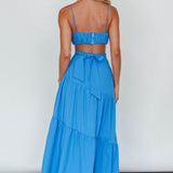 Bondi Waist Tie Maxi Skirt Sapphire