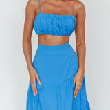 Bondi Waist Tie Maxi Skirt Sapphire