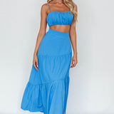 Bondi Waist Tie Maxi Skirt Sapphire