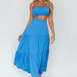 Bondi Waist Tie Maxi Skirt Sapphire