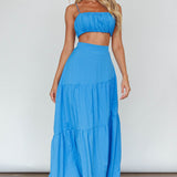Bondi Waist Tie Maxi Skirt Sapphire