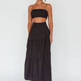 Bondi Gathered Crop Top Black