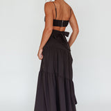 Bondi Gathered Crop Top Black