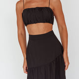 Bondi Gathered Crop Top Black