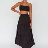 Bondi Gathered Crop Top Black