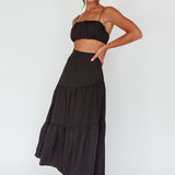 Bondi Gathered Crop Top Black