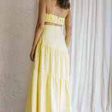 Bondi Gathered Crop Top Lemon