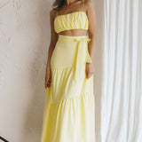 Bondi Gathered Crop Top Lemon