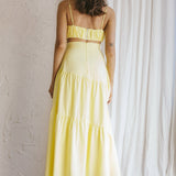 Bondi Gathered Crop Top Lemon