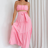 Bondi Gathered Crop Top Pink