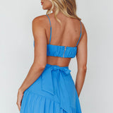 Bondi Gathered Crop Top Sapphire