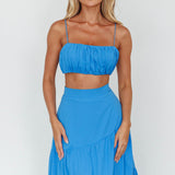 Bondi Gathered Crop Top Sapphire