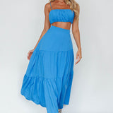 Bondi Gathered Crop Top Sapphire