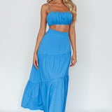 Bondi Gathered Crop Top Sapphire