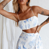 Bondi Waist Tie Maxi Skirt Printed White