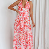Bondi Keyhole Bust Maxi Dress Floral Pink