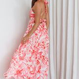Bondi Keyhole Bust Maxi Dress Floral Pink