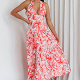 Bondi Keyhole Bust Maxi Dress Floral Pink