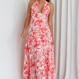 Bondi Keyhole Bust Maxi Dress Floral Pink