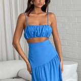 Bondi Gathered Crop Top Sapphire