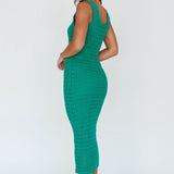 Wander Lust Crochet Midi Dress Green