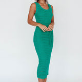 Wander Lust Crochet Midi Dress Green