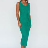 Wander Lust Crochet Midi Dress Green