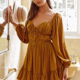 Vista Del Mar Tied Bust Mini Dress Tan