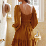 Vista Del Mar Tied Bust Mini Dress Tan