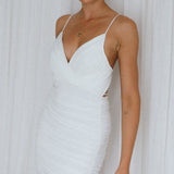 Shake It Up Ruched Mini Dress Off White