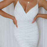 Shake It Up Ruched Mini Dress Off White