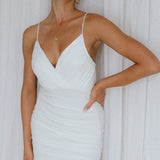 Shake It Up Ruched Mini Dress Off White