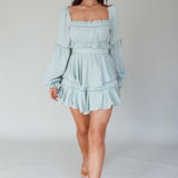 Alabama Long Sleeve Satin Romper Pistachio