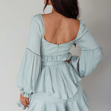 Alabama Long Sleeve Satin Romper Pistachio