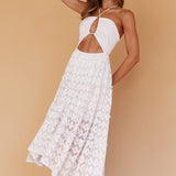 Just Cruise Cut-Out Bodice Midi Dress Sand