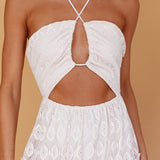 Just Cruise Cut-Out Bodice Midi Dress Sand