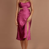 Midnight Muse Strappy Back Midi Dress Fuchsia