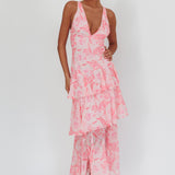 Veda Strappy Back Maxi Dress Floral Pink
