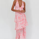 Veda Strappy Back Maxi Dress Floral Pink