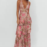 Veda Strappy Back Maxi Dress Roses Blush