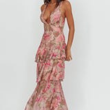 Veda Strappy Back Maxi Dress Roses Blush